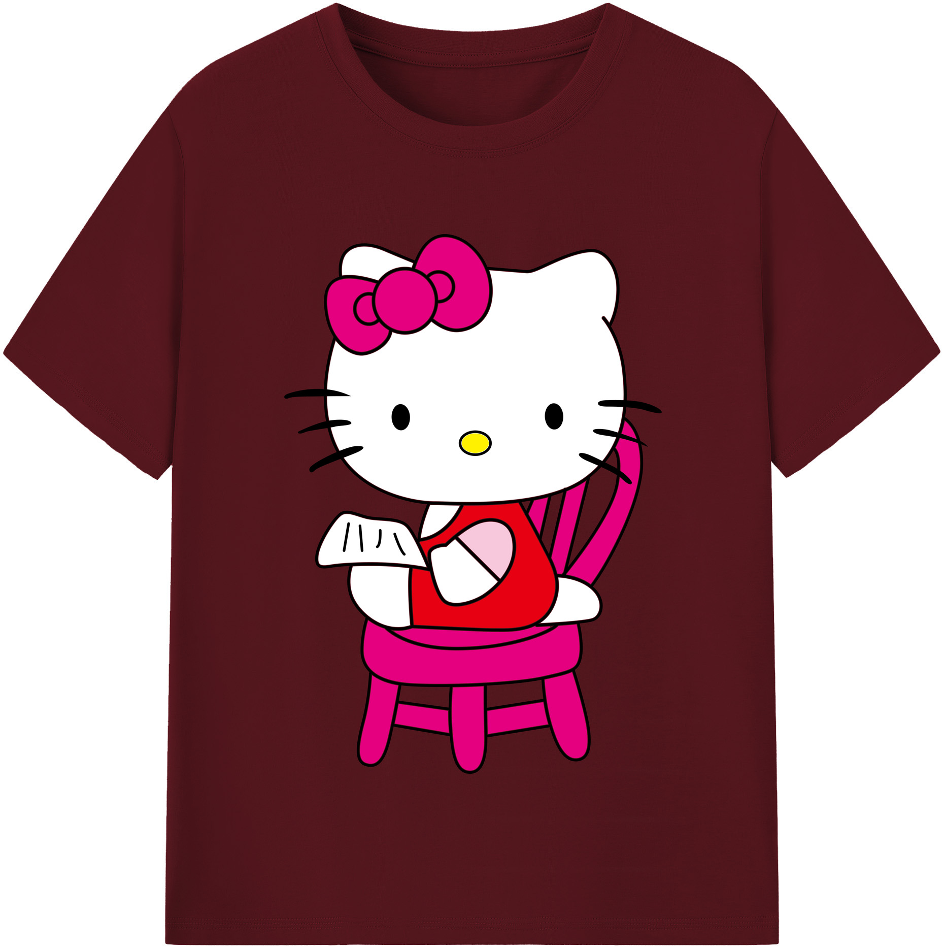 （画像用） Hello Kitty ハローキティ 綿100％半袖Tシャツ（フロントプリント）